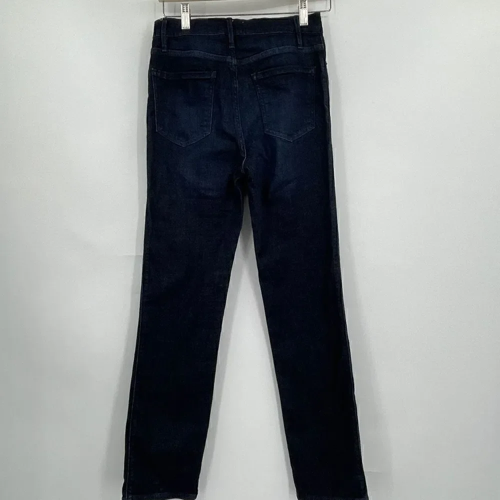 Frame Black Le Sylvie Washed Woven High Straight Denim Jeans Size 27